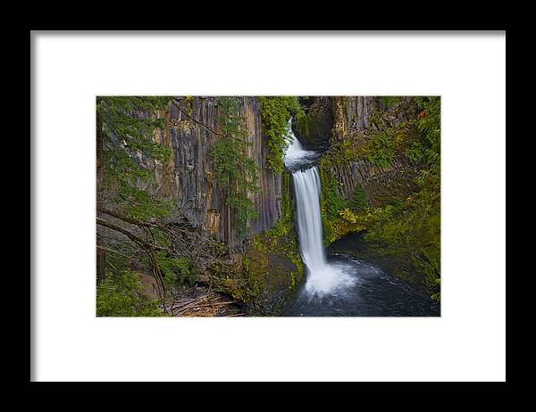 Loree Johnson Framed Print featuring the photograph Toketee Falls Landscape by Loree Johnson