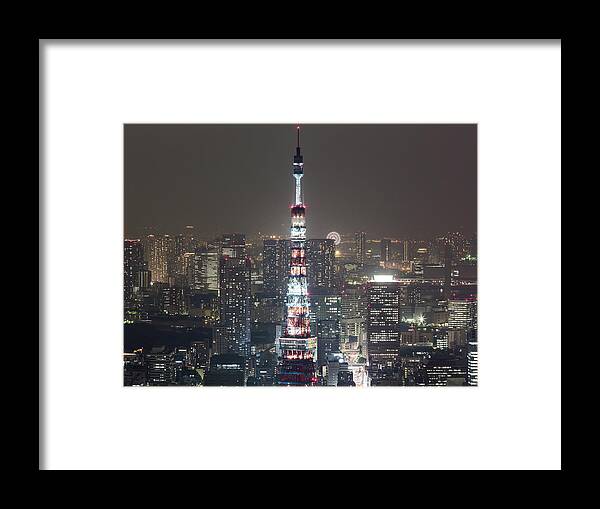 Tokyo Tower Framed Print featuring the photograph Tokyo Tower At Night by @ Didier Marti