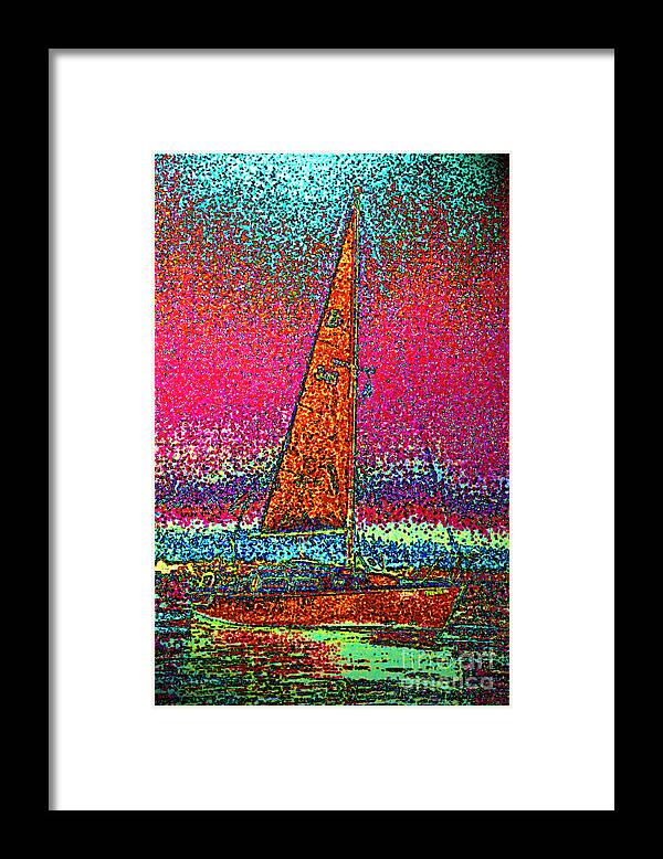 First Star Art Framed Print featuring the digital art Tom Ray's Sailboat 3 by First Star Art