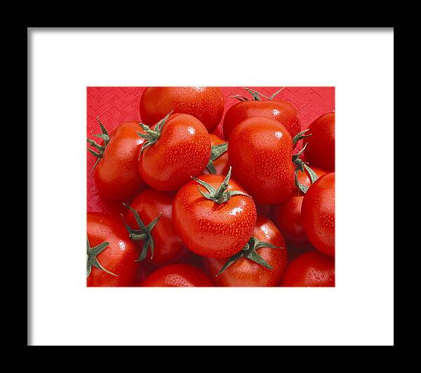 Tomatoes Framed Print featuring the photograph Tomatoes by Mark Langford