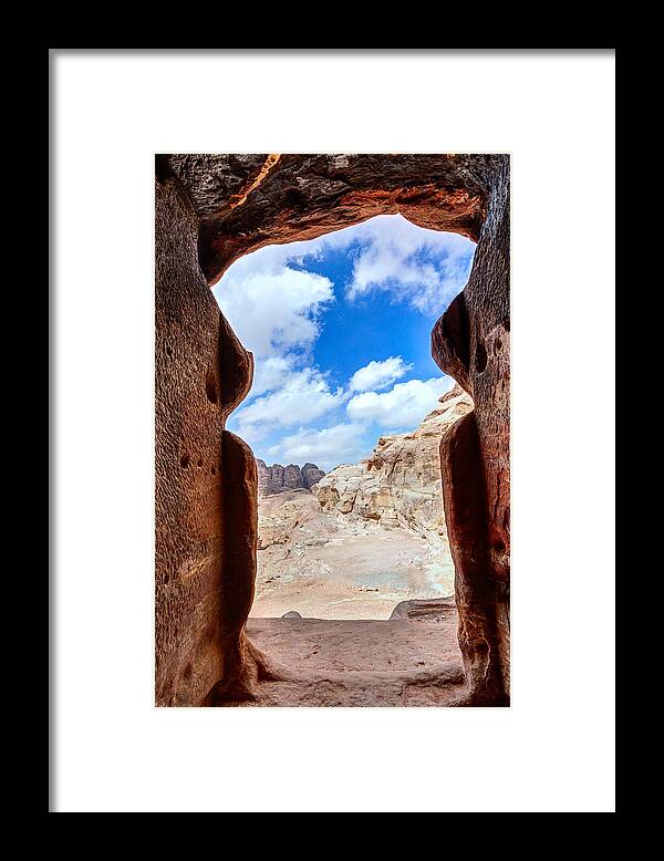Petra Framed Print featuring the photograph Tomb in Petra by Alexey Stiop