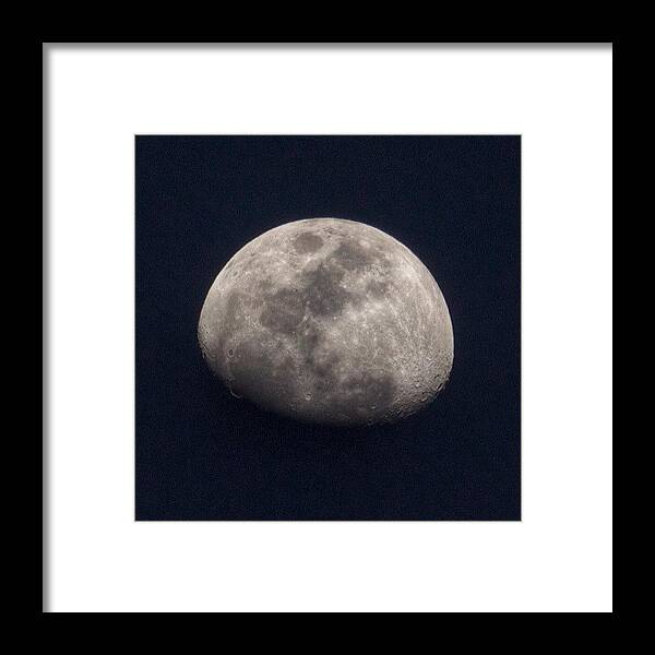 Like Framed Print featuring the photograph Tonight's Gibbous Moon #moon #night by Brian Governale