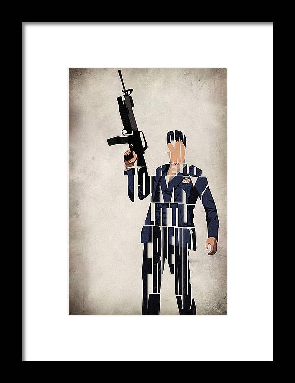 Al Pacino Framed Print featuring the digital art Tony Montana - Al Pacino by Inspirowl Design