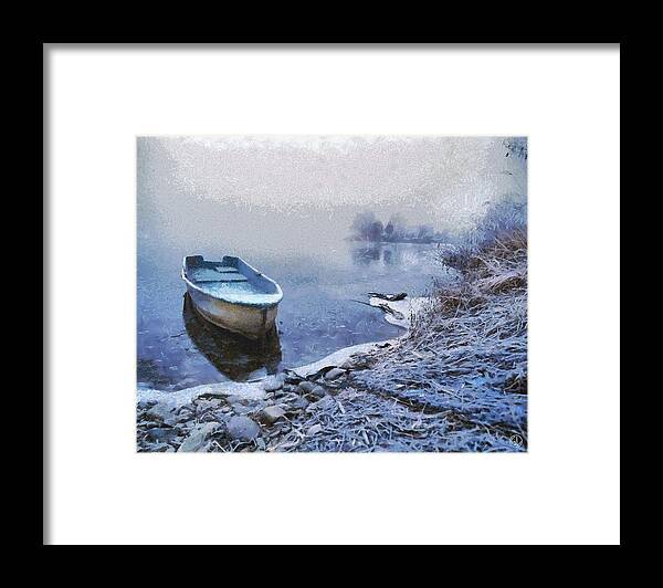 Nature Framed Print featuring the digital art Too cold for a boat trip by Gun Legler