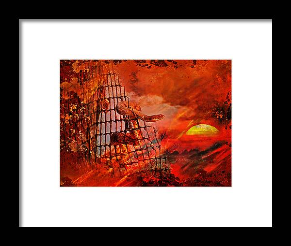 Photo Art Framed Print featuring the photograph Too Hot To Handle-Water Moccasin by J Larry Walker