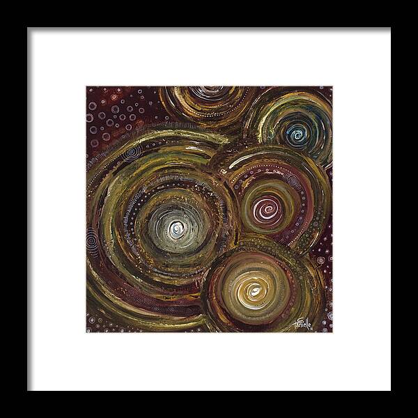Circles Framed Print featuring the painting Too Much Coffee by Tanielle Childers