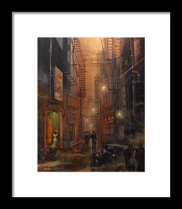 Alley Framed Print featuring the painting Tooker Alley Chicago by Tom Shropshire