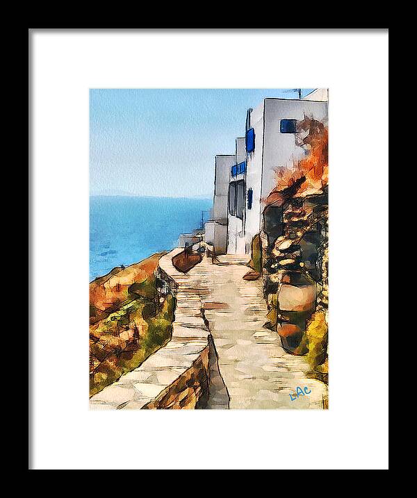 Kastro Village Framed Print featuring the painting Top of Kastro by Doggy Lips