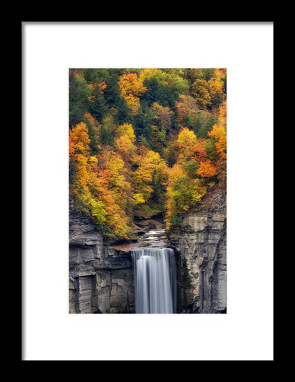 Taughannock Falls Framed Print featuring the photograph Top of the falls by Mark Papke