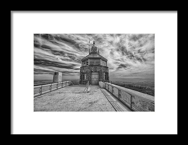 Black And White Framed Print featuring the photograph Top of the World by Robin Mayoff