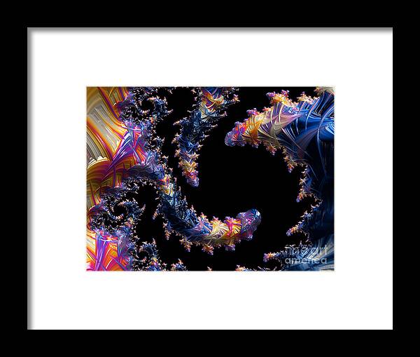 Fractal Framed Print featuring the digital art Torched Steel 4 by Jon Munson II