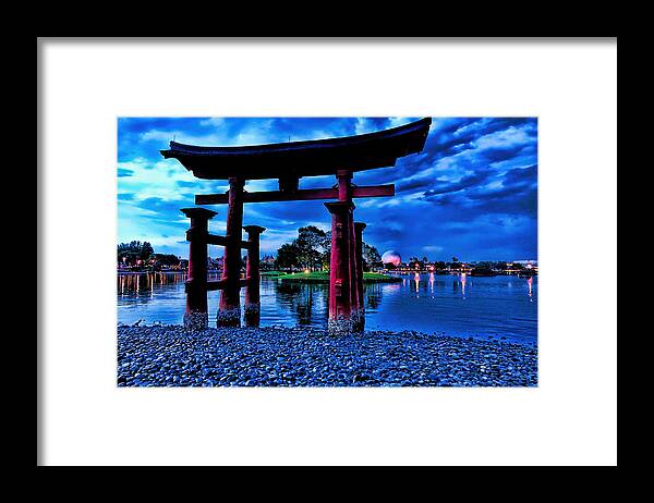 Torii Epcot Japan Japanese Disney Wdw Framed Print featuring the photograph Torii Gate 2 by Nora Martinez