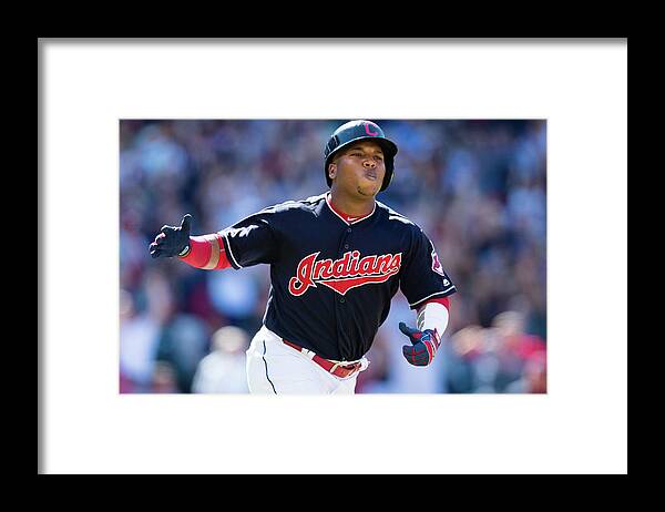 American League Baseball Framed Print featuring the photograph Toronto Blue Jays V Cleveland Indians by Jason Miller
