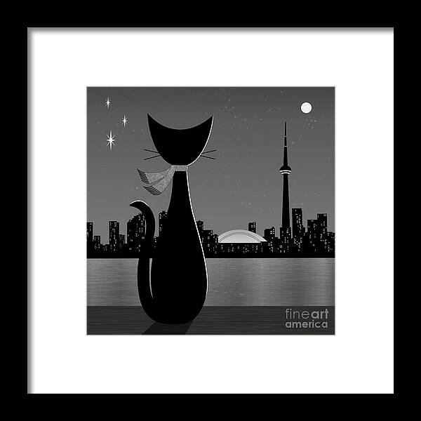 Mid-century Modern Framed Print featuring the digital art Toronto by Donna Mibus