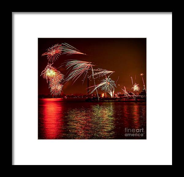 Toronto Framed Print featuring the photograph Toronto fireworks 2 by Elena Elisseeva