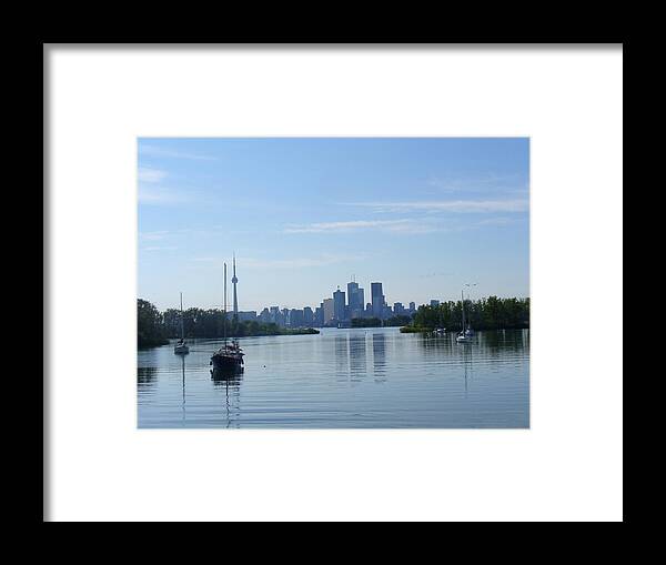 City Skyline Framed Print featuring the photograph Toronto Skyline from Tommy Thompson Park by Lingfai Leung