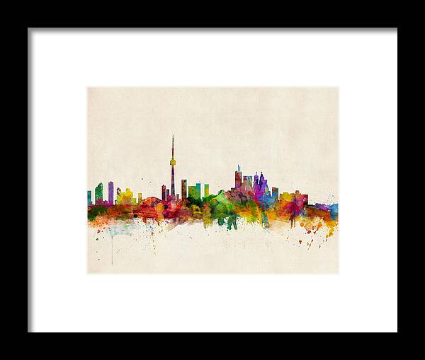 Toronto Framed Print featuring the digital art Toronto Skyline by Michael Tompsett
