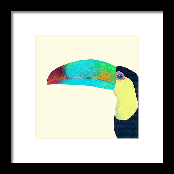 Bird Framed Print featuring the drawing Toucan by Eric Fan