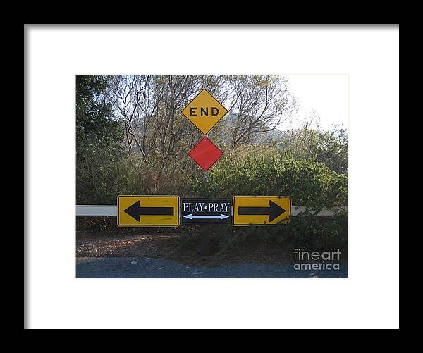 Dead End Framed Print featuring the photograph Tough Decision by James B Toy