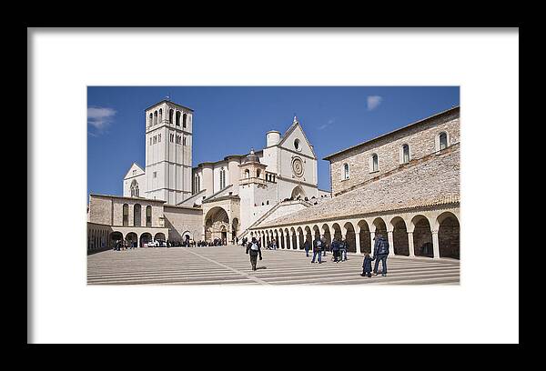 Photography Framed Print featuring the photograph Tourists At A Church, Basilica Of San by Panoramic Images