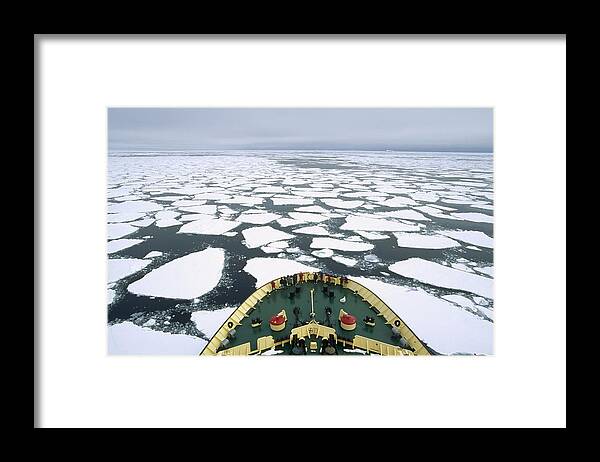 Feb0514 Framed Print featuring the photograph Tourists On Russian Icebreaker by Konrad Wothe