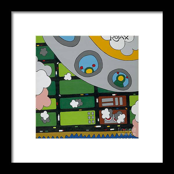 Spaceship Framed Print featuring the painting Tourists by Rojax Art