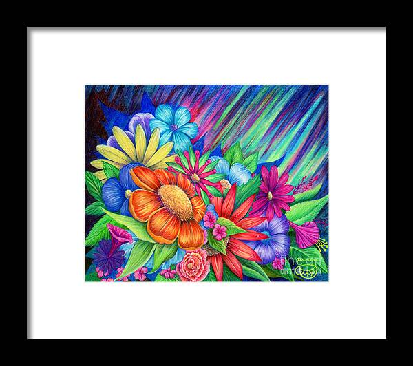 Flower Framed Print featuring the painting Toward The Light by Nancy Cupp