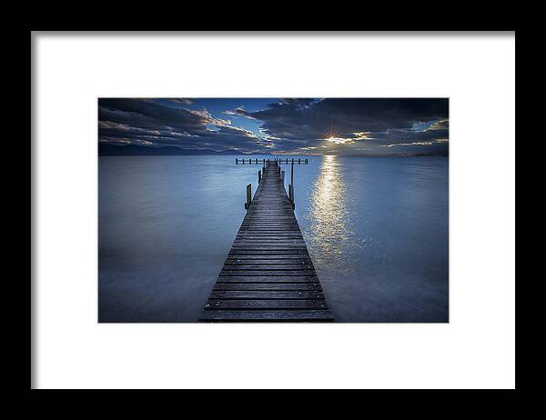 Lake Framed Print featuring the photograph Towards Sunset by Dominique Dubied