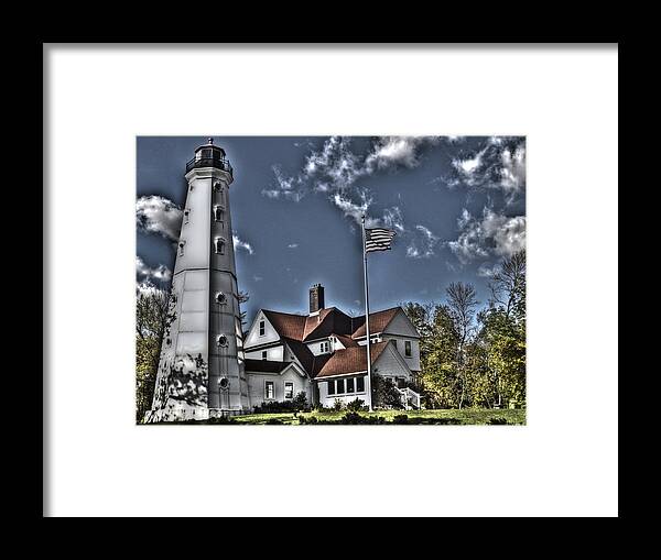 Light House Framed Print featuring the photograph Tower at North Point by Deborah Klubertanz