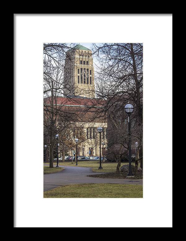 University Of Michigan Framed Print featuring the photograph Tower at U of M by John McGraw