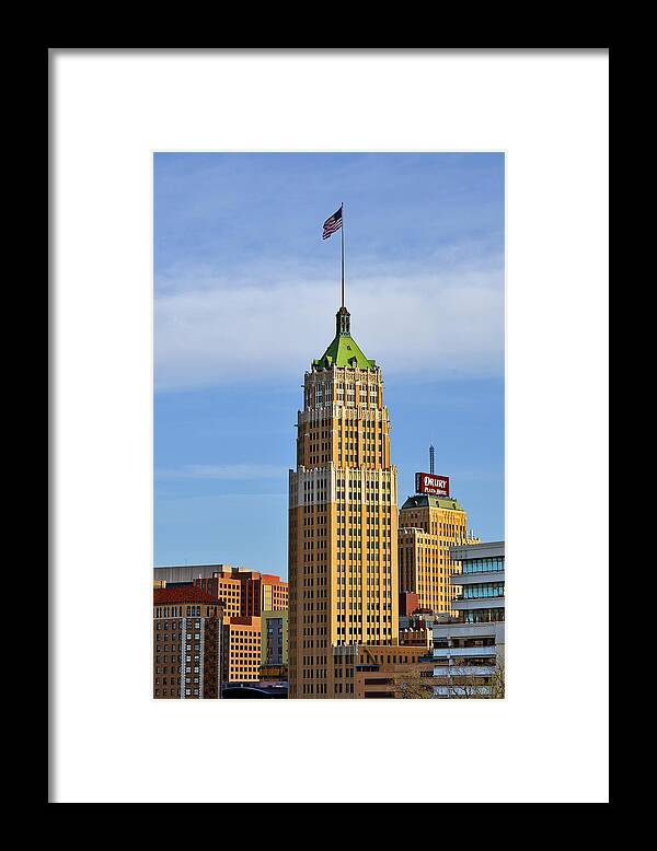 Tower Life Building Framed Print featuring the photograph Tower Life Building San Antonio TX by Alexandra Till