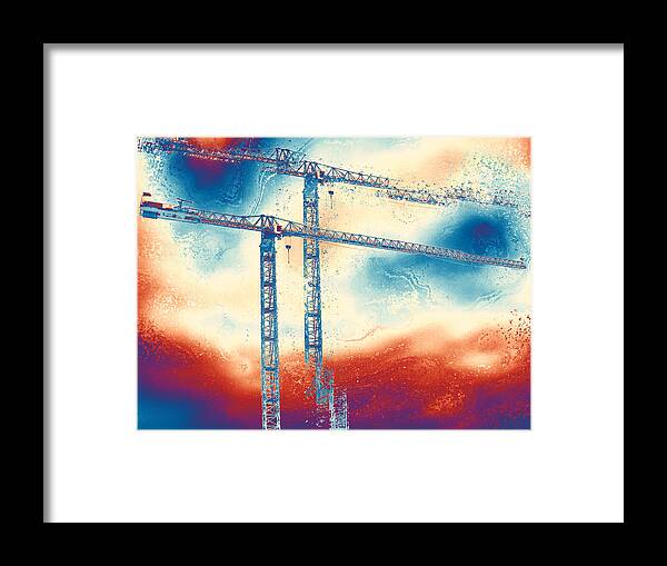 Tower Crane Framed Print featuring the photograph Towering 3 by Wendy J St Christopher