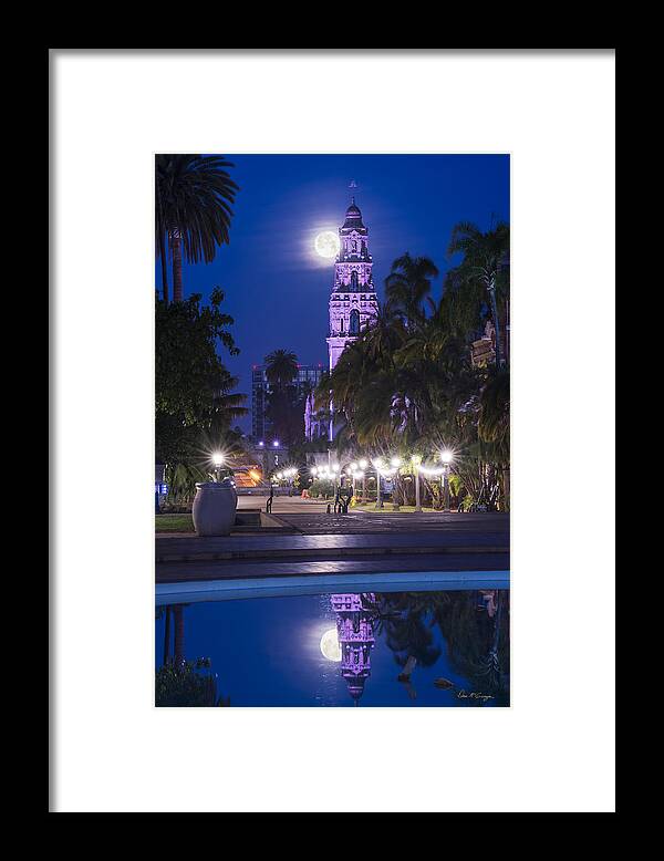 Balboa Park Framed Print featuring the photograph Towering Moon by Dan McGeorge