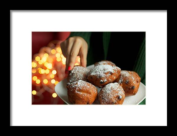People Framed Print featuring the photograph Traditional dutch oliebollen donuts by Photo by Ira Heuvelman-Dobrolyubova
