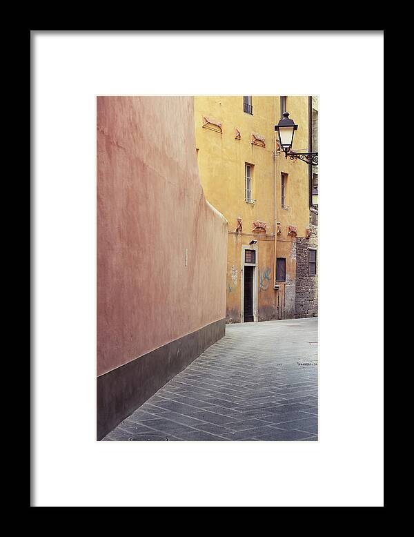 Saturated Color Framed Print featuring the photograph Traditional Street In Pisa, Tuscany by Marcoventuriniautieri