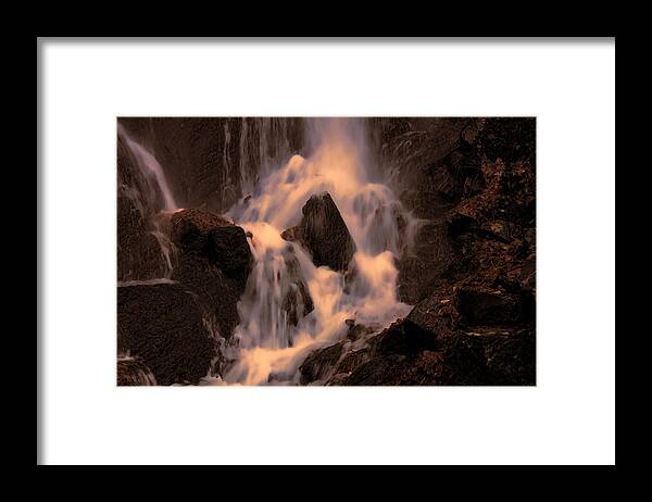 Waterfall Framed Print featuring the photograph Traditional Waterfall At Sunset by Lawrence Christopher