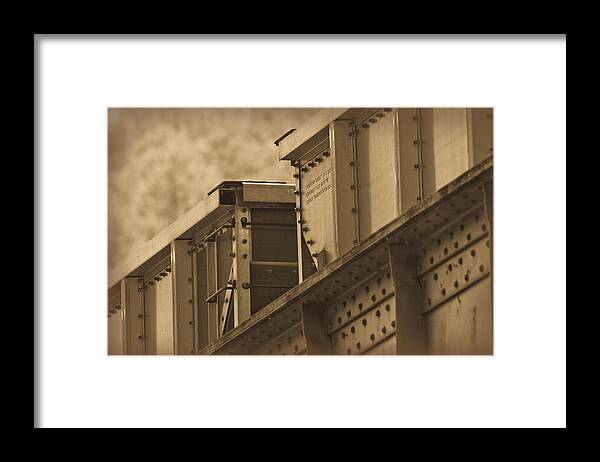 Sepia Tone Framed Print featuring the photograph Train Boxcar by Melinda Fawver