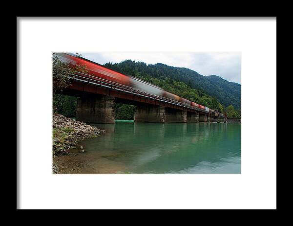 Train Framed Print featuring the photograph Train in Motion by Brent Davis