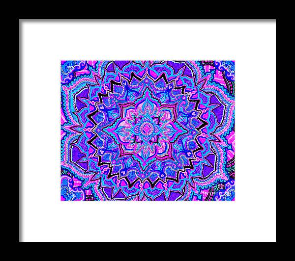 Lotus Framed Print featuring the drawing Tranquil Lotus by Baruska A Michalcikova