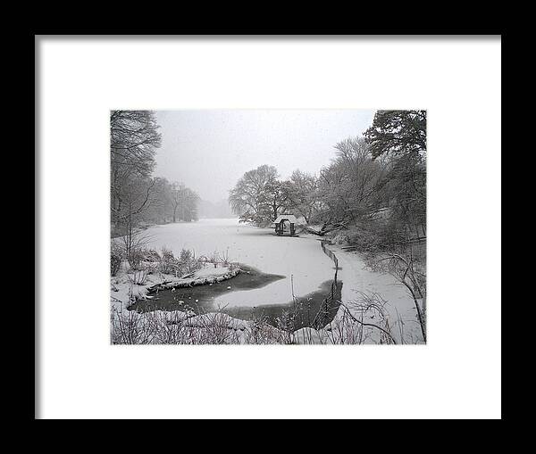 Central Park Framed Print featuring the photograph Tranquility at the Lake by Cornelis Verwaal