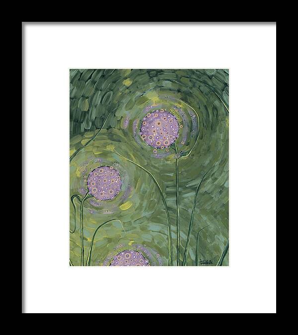 Floral Framed Print featuring the painting Tranquility by Tanielle Childers
