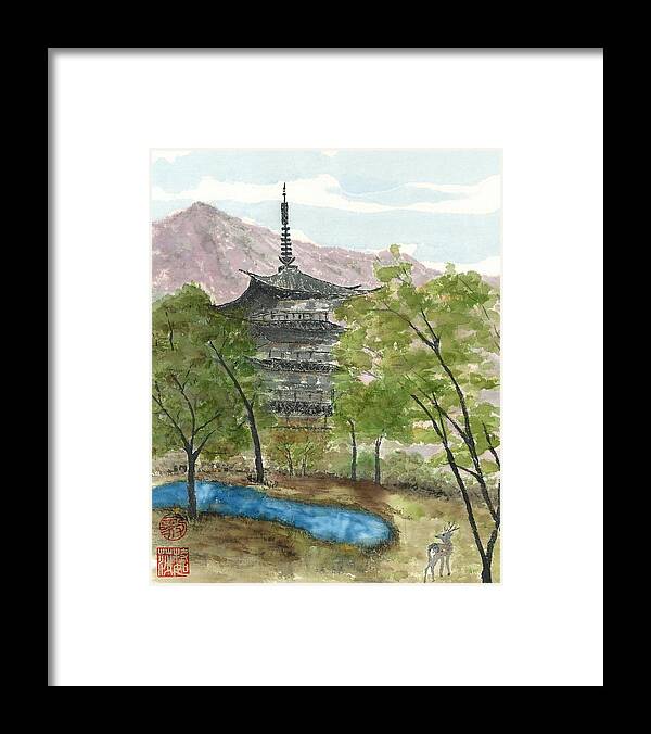 Chinese Framed Print featuring the painting Tranquility by Terri Harris