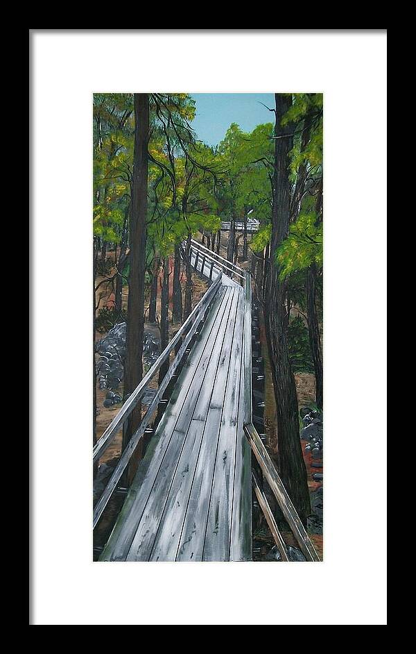 Boardwalk Framed Print featuring the painting Tranquility Trail by Sharon Duguay