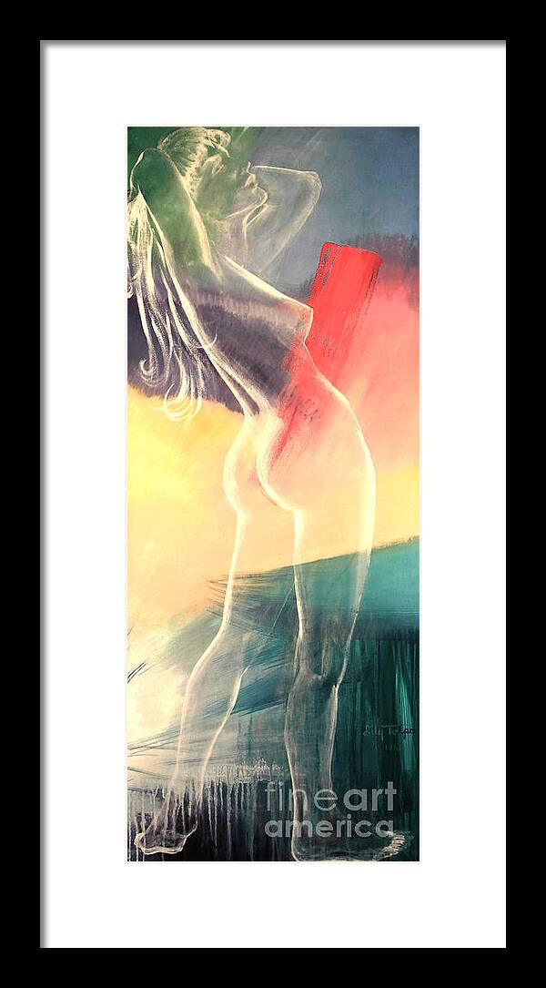 Transparent Framed Print featuring the painting Transparent Nude by Art By Tolpo Collection