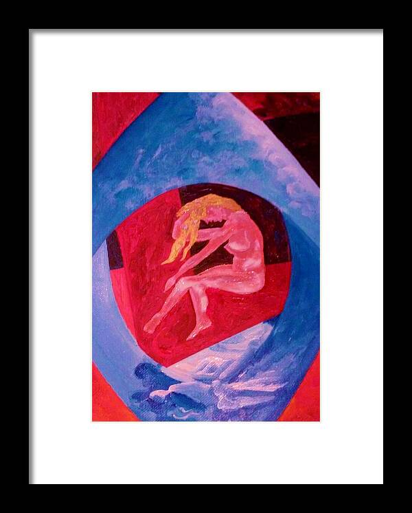 Semi-abstract Art Framed Print featuring the painting Trapped Beauty by Ray Khalife