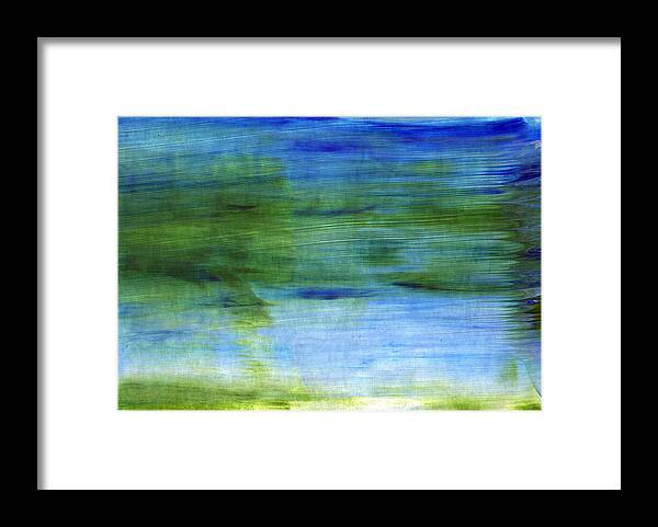 Abstract Framed Print featuring the painting Traveling West by Linda Woods