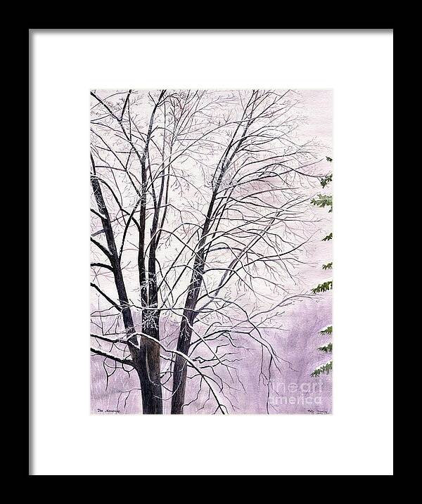 Ithaca Framed Print featuring the painting Tree Memories by Melly Terpening
