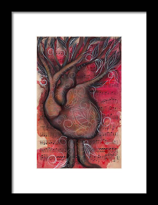 Heart Framed Print featuring the painting Tree of Life by Abril Andrade