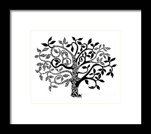 Doodle Framed Print featuring the painting Tree of Life by Anushree Santhosh
