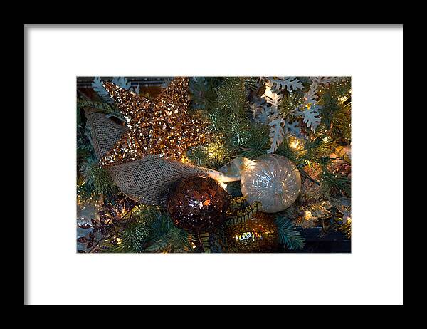 Christmas Tree Decorations Framed Print featuring the photograph Tree Trimmings by Patricia Babbitt